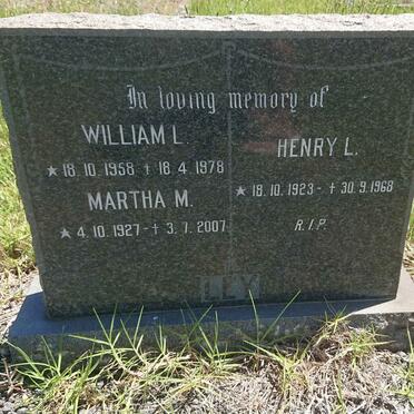 LEY Henry L. 1923-1968 &amp; Martha M. 1927-2007 :: LEY William L. 1958-1978