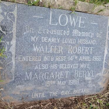 LOWE Walter Robert -1968 &amp; Margaret Beryl -1988