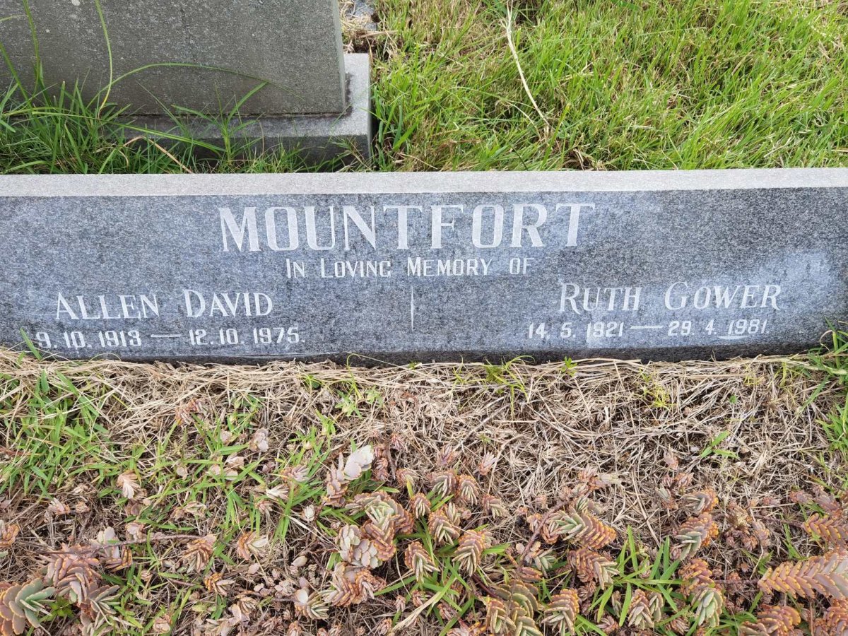 MOUNTFORT Allen David 1913-1975 &amp; Ruth Gower 1921-1981