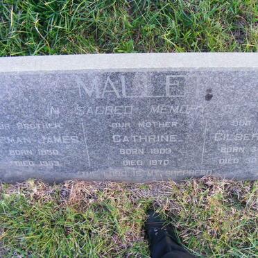 MALLET Gilbert John 1888-1950 &amp; Catherine 1903-1970 :: MALLET Norman James 1930-1953