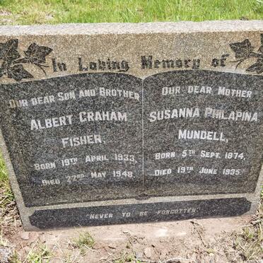 MUNDELL Susanna Philapina 1874-1935 :: FISHER Albert Graham 1933-1948