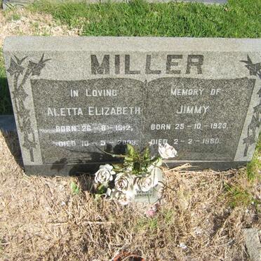 MILLER Jimmy 1923-1980 &amp; Aletta Elizabeth 1912-2003