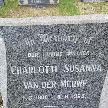 MERWE Charlotte Susanna, van der 1900-1965