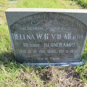 MERWE Helena W.G., v.d. nee KERNEKAMP 1910-1976