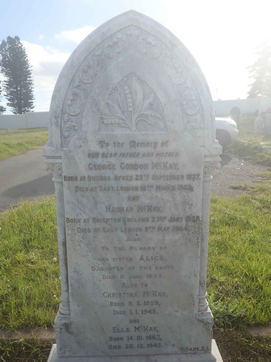 MCKAY George Gordon 1827-1904 &amp; Hannah 1828-1904 :: MCKAY Alice -1935 :: MCKAY Christina 1859-1945 :: MCKAY Ella 1867-1945