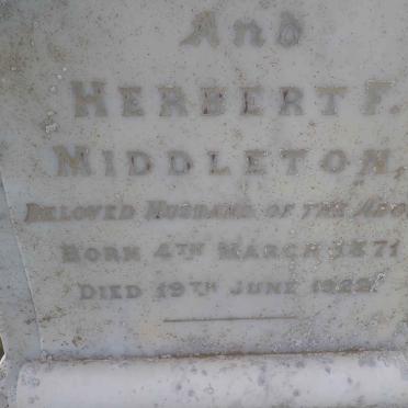 MIDDLETON Herbert F. 1871-1922 &amp; Ida Louisa 1875-1921
