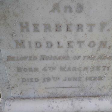 MIDDLETON Herbert F. 1871-1922 &amp; Ida Louisa 1875-1921