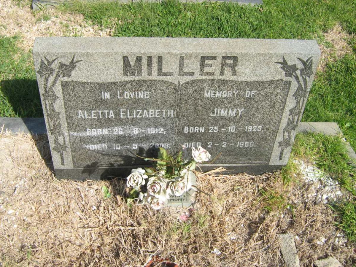 MILLER Jimmy 1923-1980 &amp; Aletta Elizabeth 1912-2003