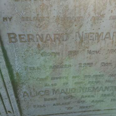 NIEMANTINGA Bernard 1871-1937 &amp; Alice Maud 1863-1940