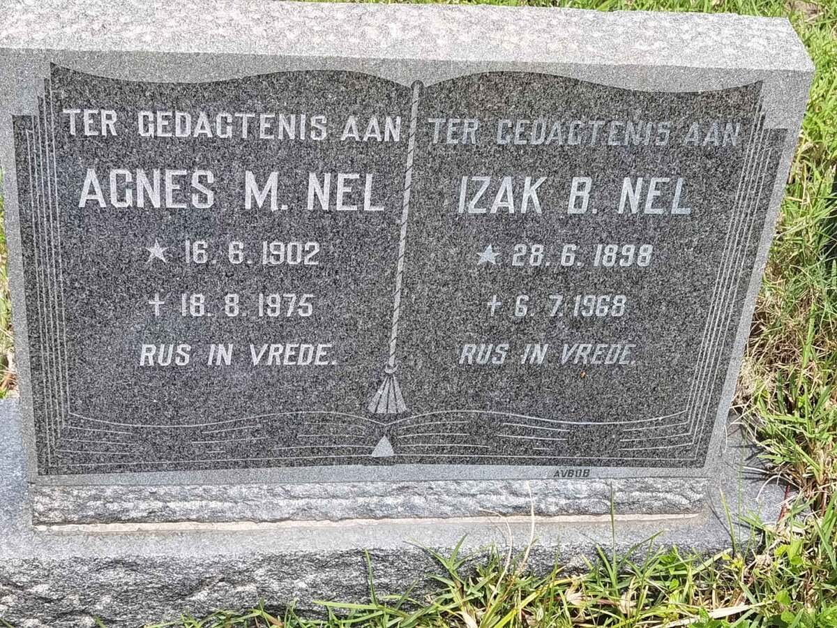 NEL Izak B. 1898-1968 &amp; Agnes M. 1902-1975