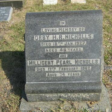 NICHOLLS Orby H.R. -1927 &amp; Millicent Pearl -1962