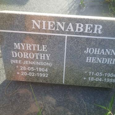 NIENABER Johannes Hendrik 1904-1988 &amp; Myrtle Dorothy JENKINSON 1904-1992