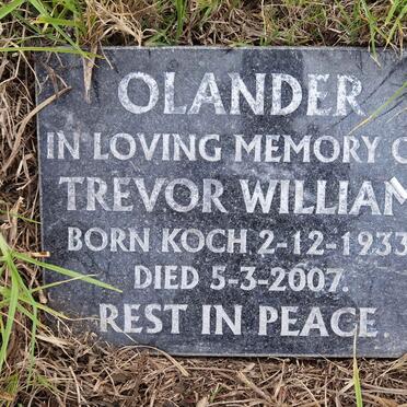 OLANDER Trevor William nee KOCH 1933-2007