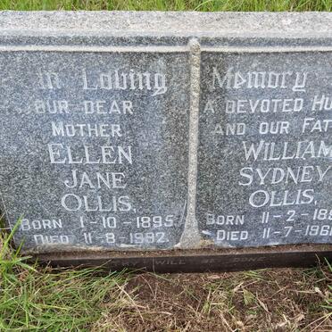 OLLIS William Sydney 1890-1961 &amp; Ellen Jane 1895-1992