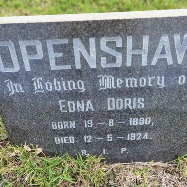 OPENSHAW Edna Doris 1890-1924