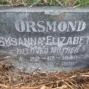 ORSMOND Susanna Elizabeth 1940-1991