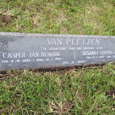 PLETZEN Casper Jan Hendrik, van 1893-1962 &amp; Susanna Gertina Maryna 1893-1962