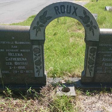 ROUX Johannes Frederick 1895-1961 &amp; Helena Catherina BOTHA 1898-1979