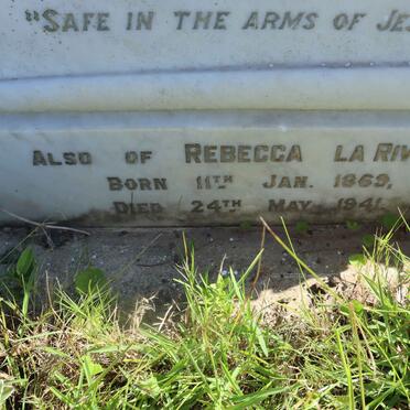 RIVIERE Julius Henry, la -1931 :: LA RIVIERE Charles Henry -1896 :: LA RIVIERE Rebecca 1869-1941