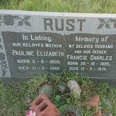 RUST Francis Charles 1895-1974 &amp; Pauline Elizabeth 1900-1986