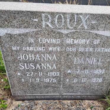 ROUX Daniel 1897-1978 &amp; Johanna Susanna 1903-1975