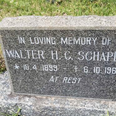 SCHAPER Walter H.C. 1899-1962
