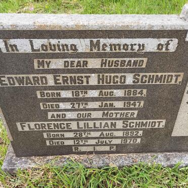 SCHMIDT Edward Ernst Hugo 1884-1947 &amp; Florence Lillian 1892-1970