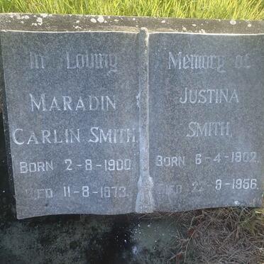 SMITH Maradin Carlin 1900-1973 &amp; Justina 1902-1956