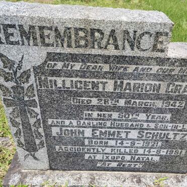 SCHULTZ John Emmet 1921-1961 ::  GRAVETT Millicent Marion -1942