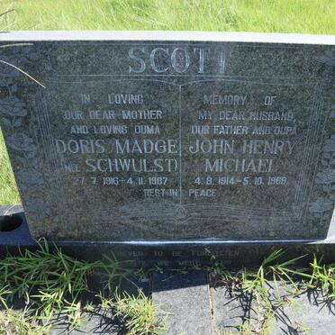 SCOTT John Henry Michael 1914-1969 &amp; Doris Madge SCHWULST 1916-1987