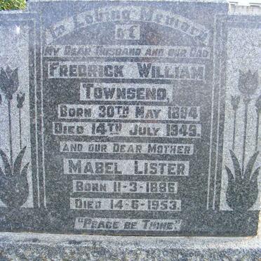 TOWNSEND Fredrick William 1884-1948 &amp; Mabel Lister 1886-1953