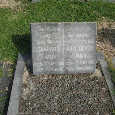 TIMMS John Henry 1910-1971 &amp; Clara Beatrice 1899-1981