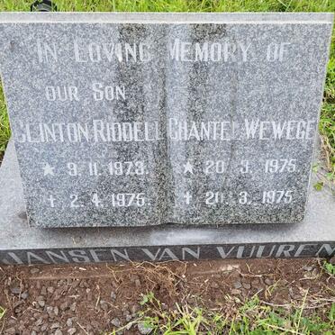 VUUREN Clinton Riddell, Jansen van 1973-1975 :: JANSEN VAN VUUREN Chantel Wewege 1975-1975