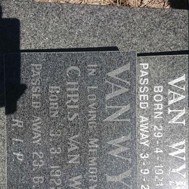 WYK ?, van 1921-2010  :: VAN WYK Chris 1922-1991