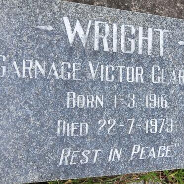 WRIGHT Garnage Victor Clarence 1916-1979