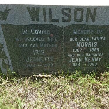 WILSON Morris 1907-1999 &amp; Iris Jeanette 1914-1970 :: WILSON Jean Kenny 1934-1989