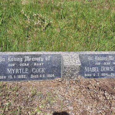 WESSON Mabel Dowse 1884-1962 :: COCK Myrtle 1892-1964