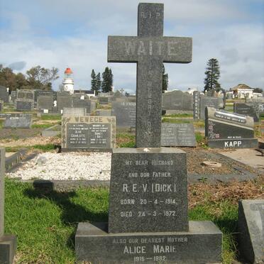 WAITE R.E.V. 1914-1972 &amp; Alice Marie 1916-1982