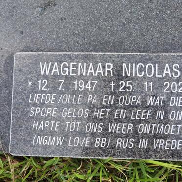 WAGENAAR Nicolas 1947-2020
