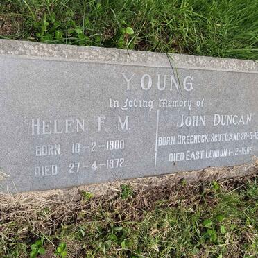 YOUNG John Duncan 1891-1965 &amp; Helen F.M. 1900-1972