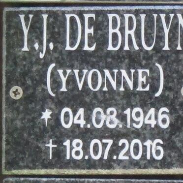 BRUYN Y.J., de 1946-2016