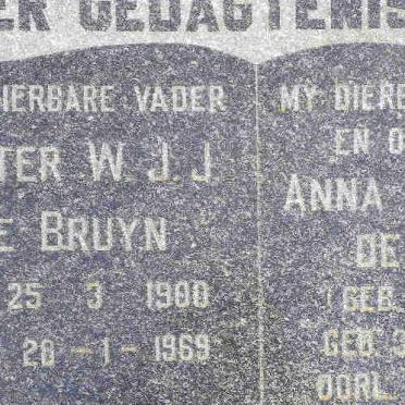BRUYN Pieter W.J.J., de 1900-1969 &amp; Anna Catherina OPPERMAN 1907-1959
