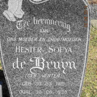 BRUYN Hester Sofya, de nee VENTER 1915-1990
