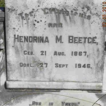 BEETGE Hendrina M. 1867-1946