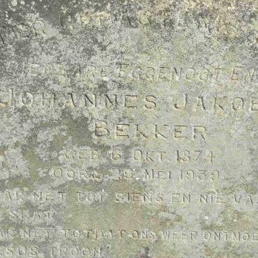 BEKKER Johannes Jacobus 1874-1939