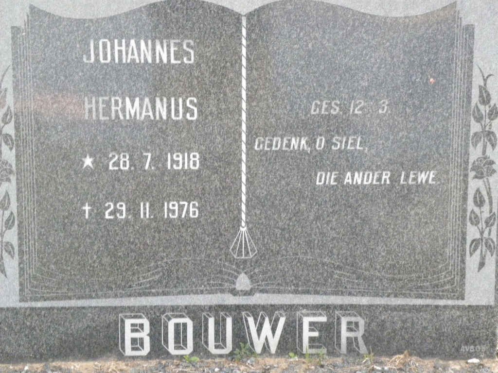 BOUWER Johannes Hermanus 1918-1976