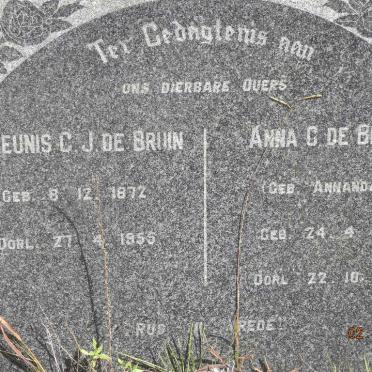 BRUIN Theunis C.J., de 1872-955 &amp; Anna C. ANNANDALE 1871-1961