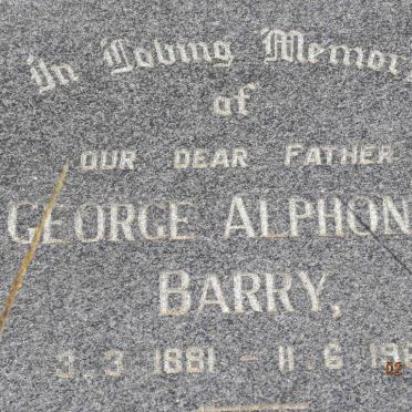 BARRY George Alphonse 1881-1965