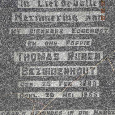 BEZUIDENHOUT Thomas Ruben 1899-1955