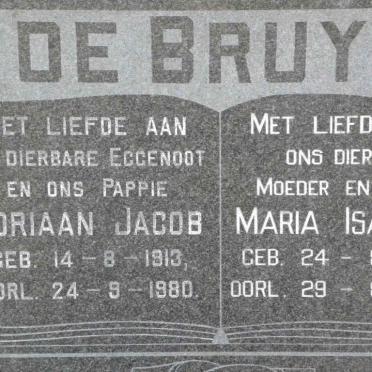 BRUYN Adriaan Jacob, de 1913-1980 &amp; Maria Isabella 1915-1993
